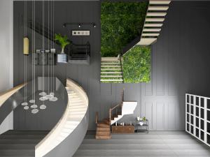 工业风楼梯3d模型 工业风楼梯