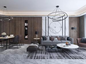 现代极简客厅餐厅