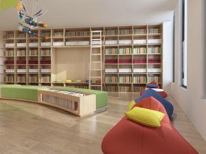 现代幼儿园图书馆阅览室