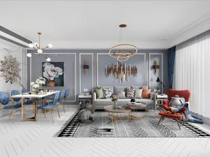 现代轻奢客厅餐厅