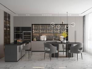 现代轻奢餐厅厨房