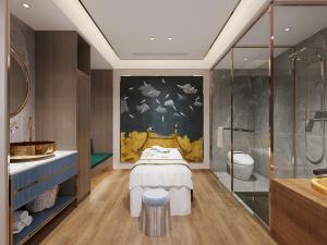 新中式美容院会所spa护理房按摩床