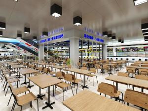 现代商场地下餐厅餐馆饭店