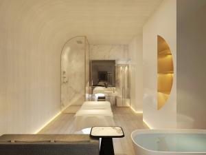 现代轻奢美容院会所spa护理房按摩床