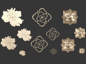 新中式牡丹花装饰雕花构件