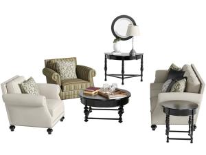 美式布艺单人沙发茶几3d模型 美式布艺单人沙发茶几