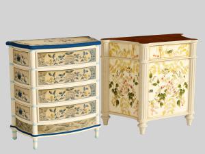 美式田园花卉装饰的床头柜