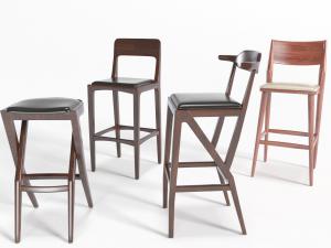 北欧实木吧椅