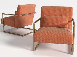 现代轻奢橙色休闲椅子