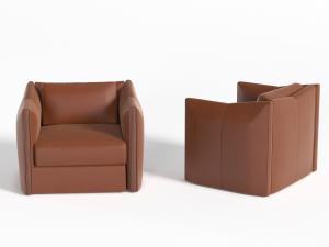 后现代橙色单人沙发3d模型 后现代橙色单人沙发