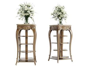 欧式古典实木花架花瓶花卉