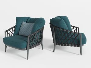 美式绳编扶手靠背的单人沙发3d模型 美式绳编扶手靠背的单人沙发