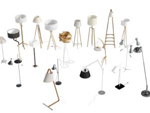 现代金属支架的落地灯