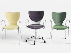 现代不锈钢扶手布艺休闲椅子