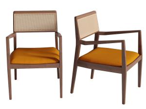 新中式实木边框休闲椅子