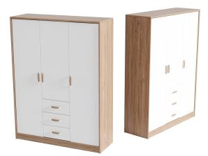 现代实木撞色衣柜