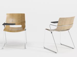 现代带简易桌板的办公椅子