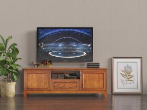 美式实木电视柜电视机