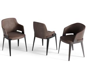 新中式咖啡色布艺休闲椅子