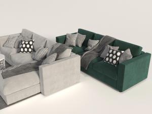 现代布艺多人沙发3d模型 现代布艺多人沙发