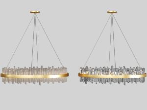 现代水晶柱圆环吊灯3d模型 现代水晶柱圆环吊灯