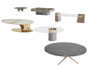 现代大理石圆形茶几边几