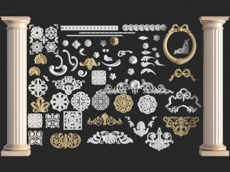 欧式罗马柱子装饰角线构件