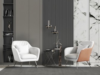 现代轻奢单人沙发茶几3d模型 现代轻奢单人沙发茶几