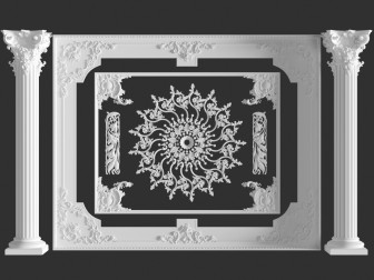 法式雕花装饰构件罗马柱子护墙板