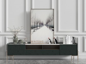 现代轻奢复古绿色电视柜