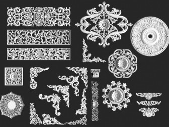 欧式雕花灯盘装饰构件