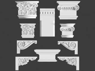 欧式雕花罗马柱头柱托