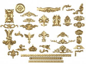 欧式金色装饰雕花构件
