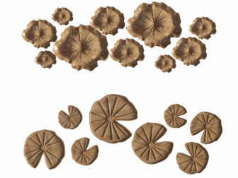 新中式荷叶墙饰挂件