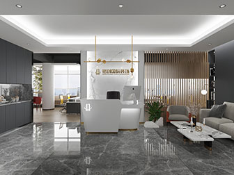 现代轻奢接待前台休息区