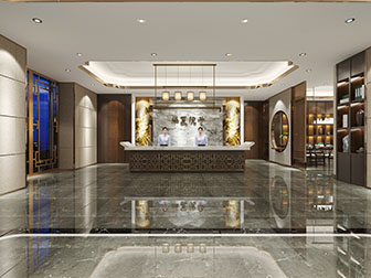 新中式接待前台大厅