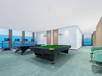 现代台球室健身房