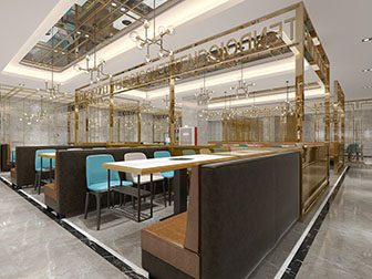 现代餐馆饭店卡座