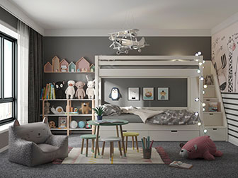 北欧儿童房上下床