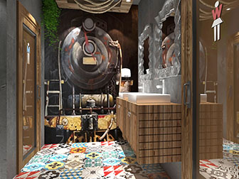 工业风公共卫生间洗手间