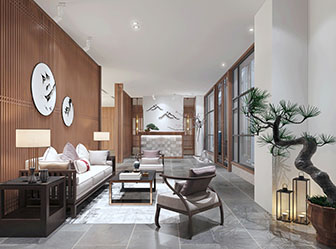 新中式接待区前台