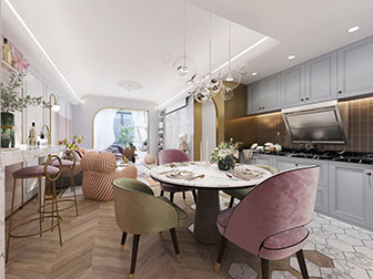 现代轻奢客厅餐厅