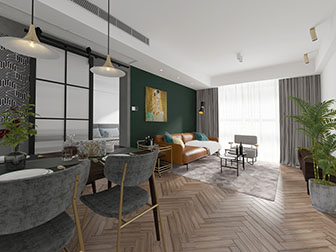 现代轻奢客厅餐厅