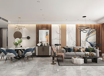 现代轻奢客厅餐厅