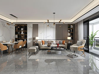 现代轻奢客厅餐厅