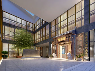 新中式酒店大厅大堂门头