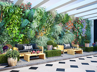 现代植物墙阳台