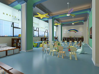 现代幼儿园活动室休息区