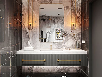 现代轻奢卫浴间卫生间洗手间