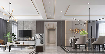 现代轻奢客厅餐厅